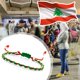 thumbnail image 2 of SGACAI Pulsera con los colores de la bandera del Líbano Pulsera tejida a mano del Líbano ajustable )λ, 2 of 6