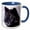 Blue/White, variant on 3drose, Black Timber Wolf Snarling, Canus Lupus - Na02 Dno0314 - David Northcott, 15oz Two-tone Blue Mug