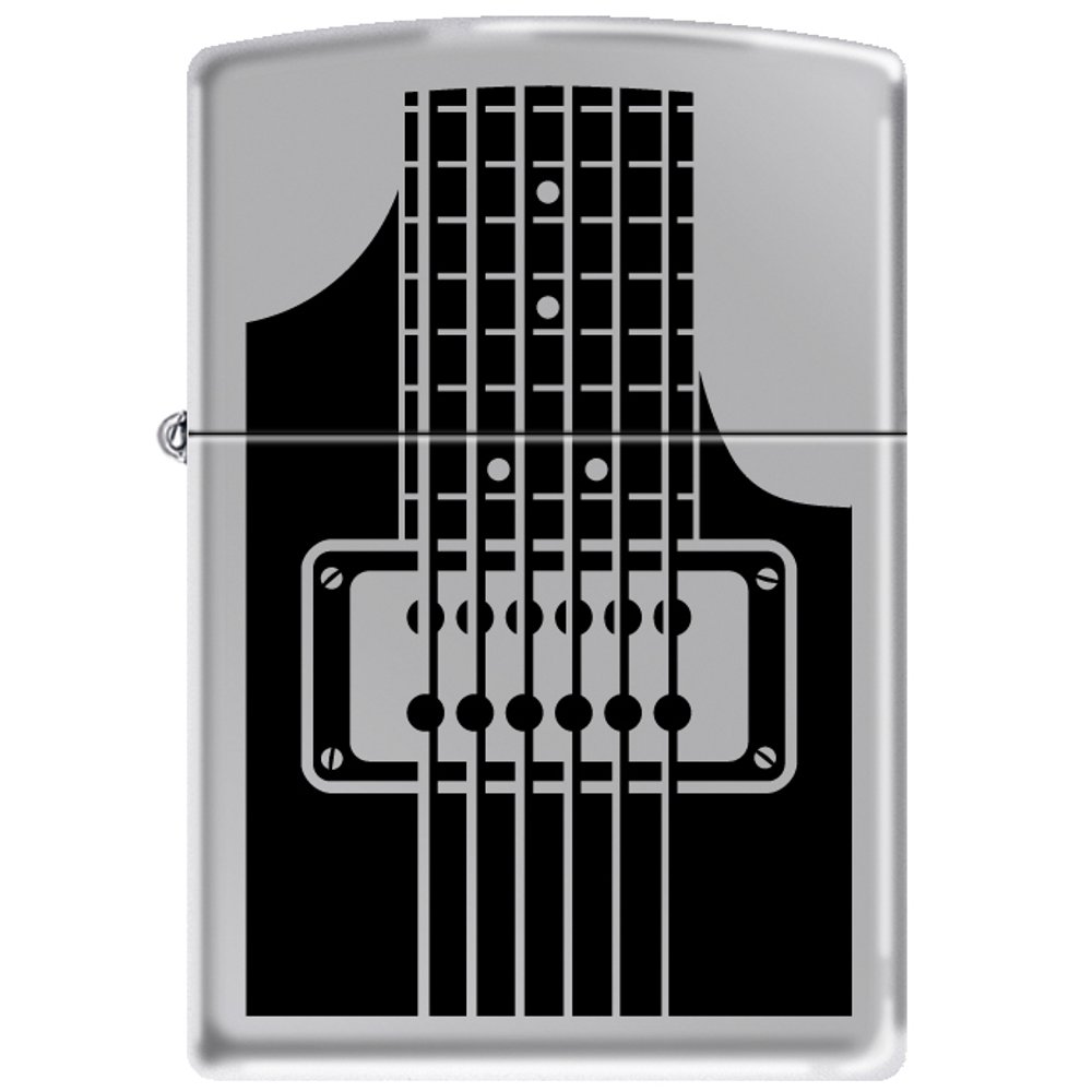 Zippo Electric Guitar High Polish Chrome Windproof Lighter 24486 RARE