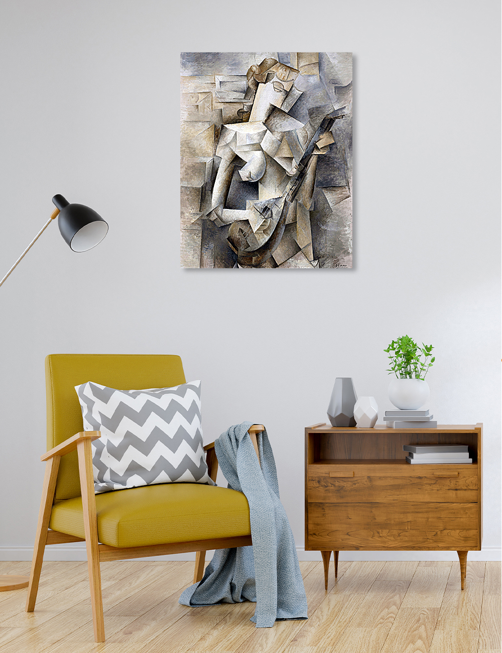 DECORARTS Girl With Mandolin by Pablo Picasso, Giclee Prints on Acid Free  Cotton Canvas Wall Art for Home Decor W 16