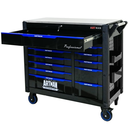 

Multi-Purpose Tool Cart on Wheels 12 Drawer Iron Top