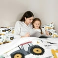 thumbnail image 5 of Manfei Cartoon Truck Tractor Bedding Comforter Set 2pcs, Kids Construction Vehicle Twin Comforter Sets, Green Tree Bedding Set, Ultra Soft Home Decor, 5 of 8