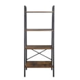 thumbnail image 3 of Industrial Ladder Shelf 4-Tier Bookcase, Plant Book Display Furniture Storage Rack Shelf with 4 Slatted Shelves for Living Room, Bedroom, Dorm, Home, Office, Rustic Brown, 3 of 5
