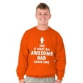 thumbnail image 4 of Fathers Day Looks Like Awesome Dad Men's Big & Tall Crewneck Sweatshirt Brisco Brands 3X, 4 of 5