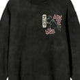 thumbnail image 2 of Godzilla Vintage-Inspired Kanji Design Adult Black Salt Mineral Wash Crew Neck Sweatshirt-Small, 2 of 7