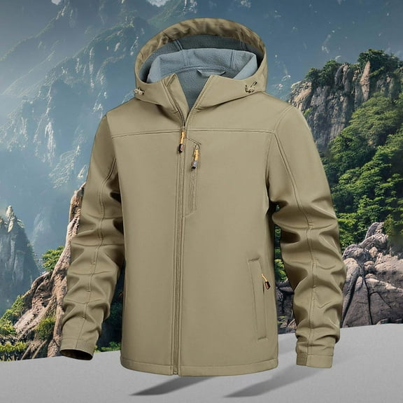 TIANZEN Softshell Jacket Winter Warm Windproof Outdoor Insulated Coat With Lightweight Thermal For Cold Weather for Men Casual Men's Big And Tall Jackets Will Jacket