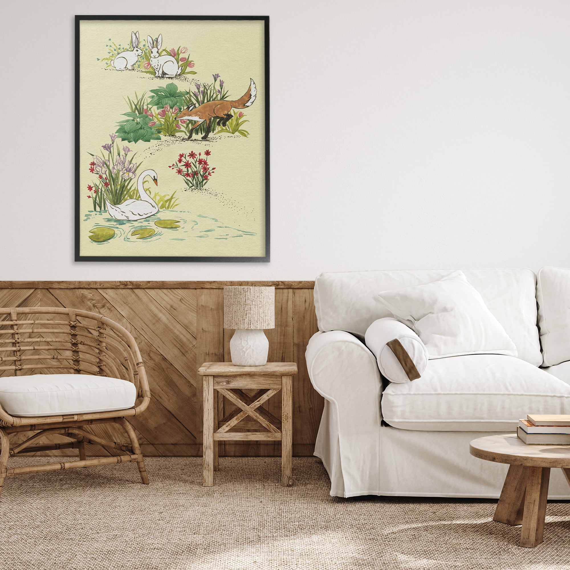 Stupell Industries Animals In Nature Scenes Black Framed Giclee Art, design by Grace Popp