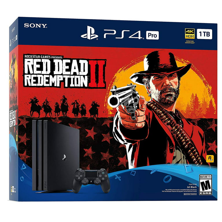 hensigt input smertestillende medicin Playstation 4 Pro 1TB Solid State Drive Console with Red Dead Redemption 2  Bundle, 4K HDR, Playstation Pro Enhanced - Walmart.com