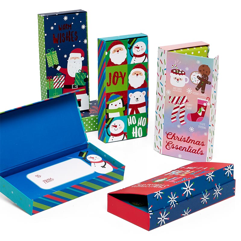 Assorted Christmas Flip Top Gift Boxes 3" x 6 1/2" x 1" Multi 36 Pack Quantity 36 by