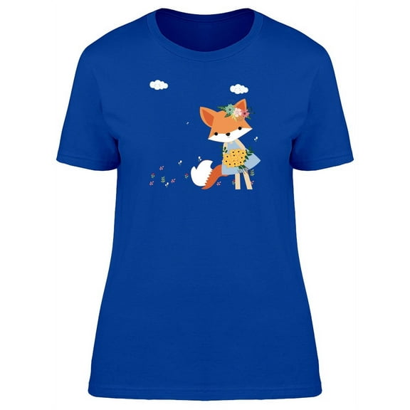 Fox With Sunflowers Tee Women's -Image by Shutterstock