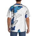 thumbnail image 7 of Goofa Blue Flying Butterflies Printed Men's Casual Short-sleeved Shirt,Lightweight Breathable Button-down,Summer Casual men's top,Versatile Fashion shirt-Small, 7 of 7
