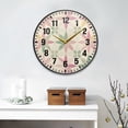 thumbnail image 2 of Yayeee Wall Clock Battery Operated 9.5" Silent Quartz Non-Ticking for Living Room Decor, Light Pink Geometric, 2 of 8