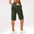 thumbnail image 4 of Yoga Pants With Pockets For Women Womens Long Shorts With Pockets High Waisted Athletic Casual Shorts For Women Athletic Seamless Summer Yoga Shorts Green XXXL, 4 of 7