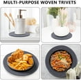 thumbnail image 2 of 4 Pack 7inch Woven Placemats for Dining Table, Round Table Mats Heat Resistant Non-Slip Weave Placemats Handmade(Dark Grey), 2 of 4