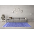 thumbnail image 3 of Ahgly Company Machine Washable Indoor Round Abstract Blue Modern Area Rugs, 5' Round, 3 of 4