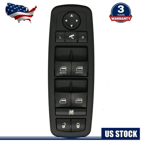 68184803AC Master Power Window Switch Compatible with J'eep Grand Cherokee 2014 2015 2016 2017 2018 Replace OE# 68184803AA 68184803AB Front Left Driver Side