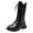 Black, variant on NIEWTR Girls Knee High Boots Riding Shoes for Little Kid/Big Kid Lace-Up Retro Knee-High Boots Ankle Boots Size 13.5
