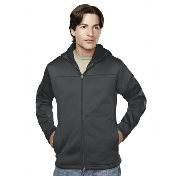 Tri-Mountain Sorano 7338 Mesh Fleece Hooded Jacket, 4X-Large, Charcoal/Black