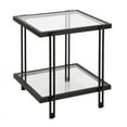 thumbnail image 1 of Henn&Hart 20" Blackened Bronze Metal/Glass Side Table, 1 of 9