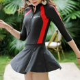 Fancy Women Siamese Long Sleeve Swimsuit Surfing Wetsuit Swimdress