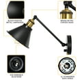 thumbnail image 2 of 2 Pack Adjustable 270 Degrees Dimmable Swing Arm Wall Sconce Hardwired Industrial Plug-In Vintage Lamp Suitable For Bedroom, Bedside, Living Room, Dormitory, 2 of 3