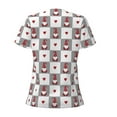 thumbnail image 5 of Wukai Gnomes and Hearts Casual V-Neck Graphic Tees for Women: Lightweight and Breathable Summer Tops with Stylish Design-Large, 5 of 8