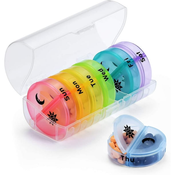 Boîte de rangement en plastique pour pilules, étui à pilules pour