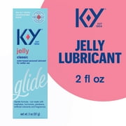 K-Y Jelly Lube, Personal Lubricant, Water-Based Formula, Safe to Use with Latex Condoms, For Men, Women and Couples, 2 Fl oz