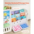 thumbnail image 4 of VEVOR Kid Toy Storage and Bookshelf with 10 Movable Plastic Bins & Drawing Board, 4 of 9