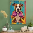 thumbnail image 2 of American Staffordshire Terrier Dog Playing Boxing Stretched Canvas Size 8x12 – Vintage Style American Staffordshire Terrier Dog Art for Boxing Fans, Great Gift for Dog Owners, 2 of 5