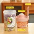 thumbnail image 3 of Contenedor de taza coctelera for ensalada for almuerzo, desayuno, yogur, parfait, tazas con tapa y tenedor, 3 of 8