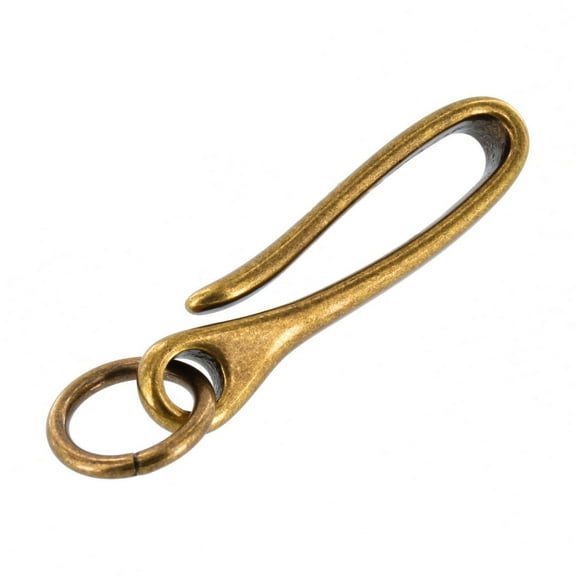 B7498 Antique Brass, Fish Hook Key Chain, Solid Brass-LL