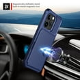 thumbnail image 5 of Slim Hard PC Case Compatible with iPhone 15 Pro, PU Leather Card Holder Back Case Kickstand Shock-absorbing Car Magnetic Case Cover Designed for iPhone 15 Pro, Blue, 5 of 7