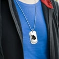 thumbnail image 3 of Wild Black Wolf Head Military Dog Tag Pendant Necklace with Chain, 3 of 5