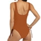 thumbnail image 4 of Trajes de baño de una pieza con control de barriga para mujer, trajes de baño adelgazantes con realce, traje de baño vintage con cuello Halter, 4 of 6