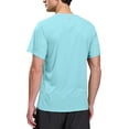 thumbnail image 5 of MIER Mens Short Sleeve Workout Shirt, Quick Dry Moisture Wicking Gym T-Shirt, Crew Neck, Black/Grey/Light Blue, Size XXXL, 3-Pack, 5 of 7