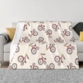 thumbnail image 3 of Throw Blanket for Couch, Abstract Bike Pattern Super Soft Fuzzy Comfy Warm Throw Blanket, Cuteness Lightweight Cozy Plush Flannel Blanket & Throws for Sofa and Bed All Season, 3 of 5