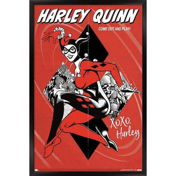 DC Comics - Harley Quinn - Come Out And Play Wall Poster, 22.375" x 34", Framed