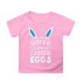thumbnail image 1 of Toimothcn T-Shirts Filles Enfants Joyeuses Pâques Graphique Lapin Carotte Imprimé Manches Courtes Col Rond Doux Confortables T-Shirts Adaptés pour Usage Quotidien 8-9 Ans, 1 of 4