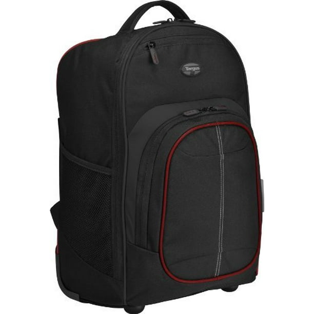 Targus 16" Compact Rolling Backpack, Black/Red