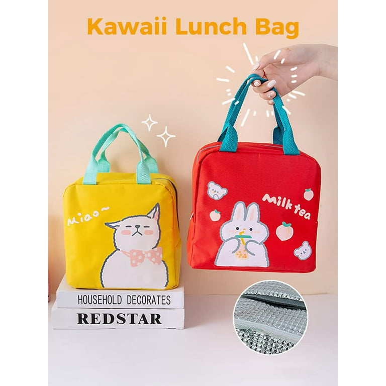 Kawaii Stuff School Office Supplies Kawaii Lunch Bag for Girls Boys Cute  Lunch Box Insulated Cooler Bag 