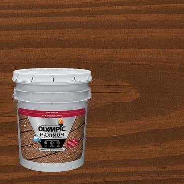 Olympic Maximum 5 Gallons ST-2021 Royal Mahogany Semi-Transparent Exterior Stain and Sealer in One Low VOC