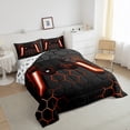thumbnail image 4 of Feelyou Boys Games Console Full Size Comforter Sets, Mystic Orange Honeycomb Bedding Comforter Set, Cartoon Gamepad Theme Reversible Bedding Sets, Breathable Home Decor, 3 Pieces, 4 of 9