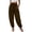 Brown, variant on XFLWAM Womens Linen Harem Pants Elastic High Waist Drawstring Pleated Pants Loose Fit Baggy Casual Lounge Trousers with Pockets Wine Red XXL
