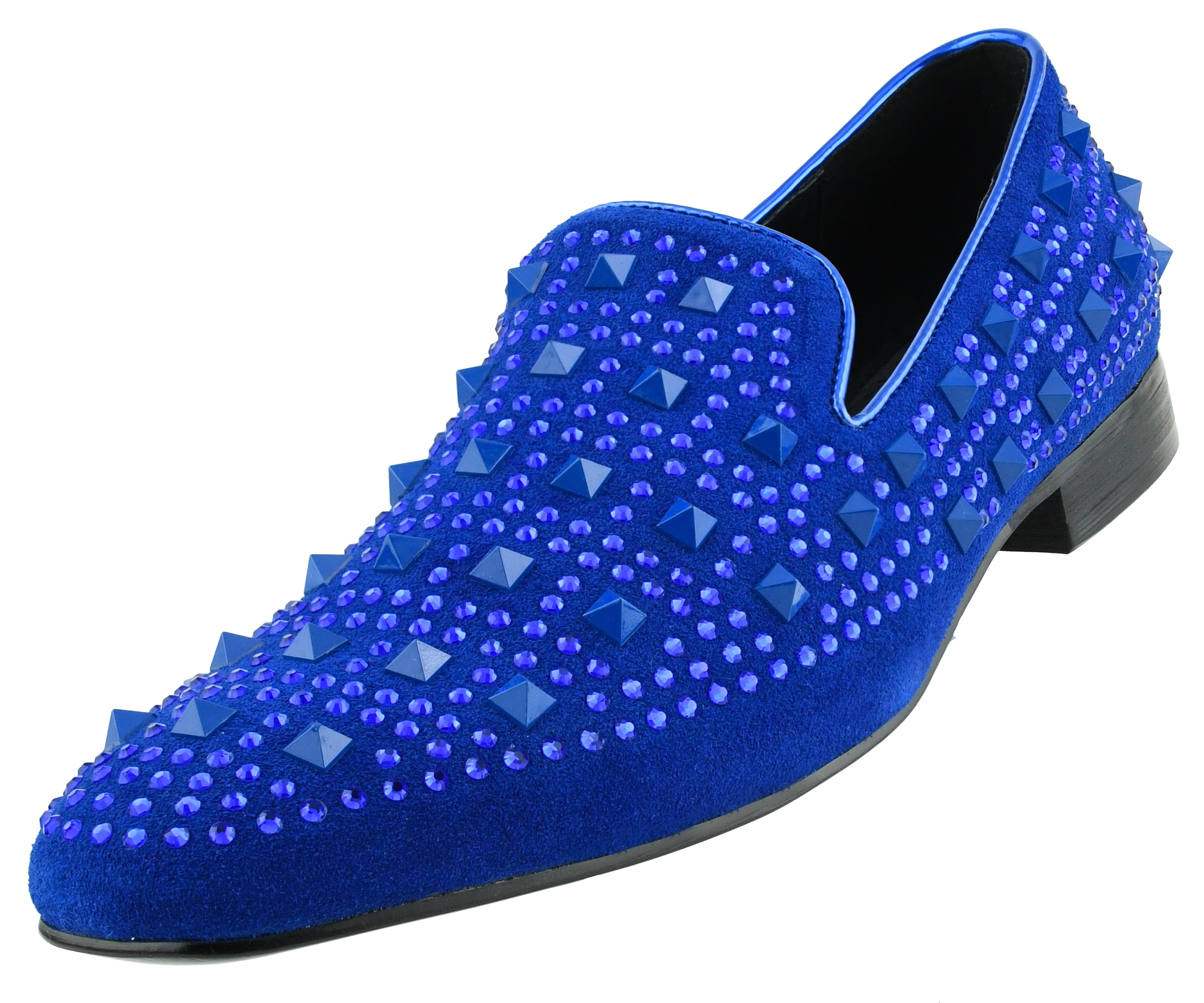 AG5000 Asher Green Men's Tonal Crystal and Studded Suede Slip On Dress Shoe 