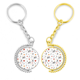 thumbnail image 1 of Notas de musica con estrellas corazones Anillo de oro de metal llavero llavero, 1 of 4