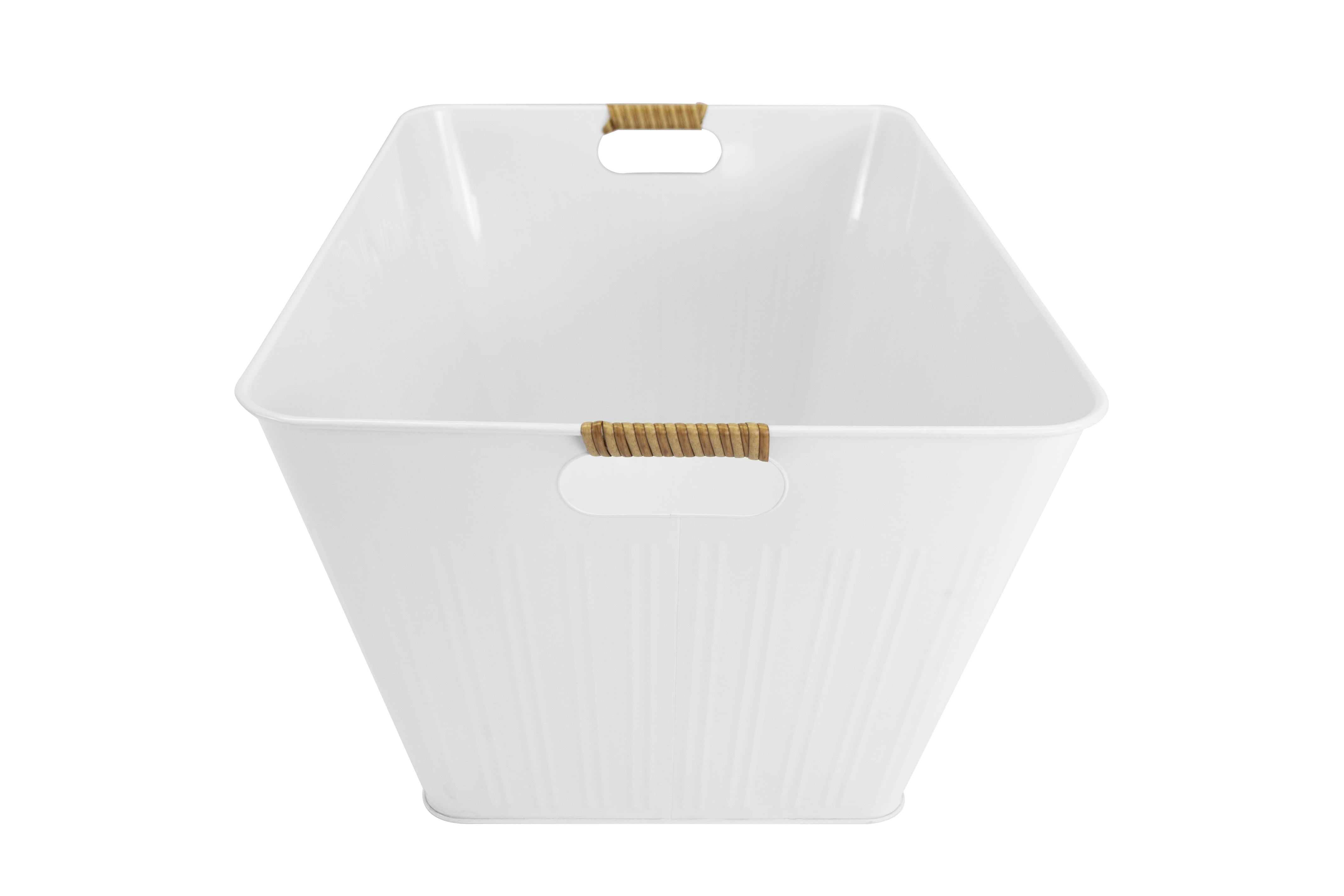 Better Homes & Gardens White Large Rectangle Galvanized Tub, 21.96" x 14.96"