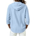 thumbnail image 7 of Akmaiox Sun Shirt Cardigan Women 7 8 Sleeve Button Down Hoodies Portable Lightweight Jacket Hooded with Drawstring Summer Vacation Beach S‑2XL, 7 of 7