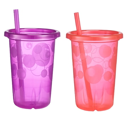 The First Years Take & Toss Straw Cups, Purple, 10 oz , 4 Pk