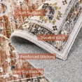 thumbnail image 4 of Boho Vintage Round Rug ft- Faux Wool Dreely Washable Area Rug Small Distressed Throw Rugs Floor Carpet for Door Mat Entryway Bedrooms Laundry (Round - ; Diameter Border ), 4 of 7